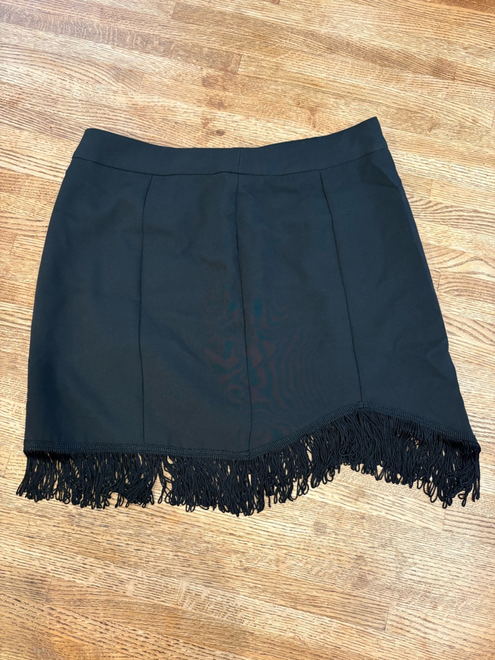 Altar'd State Black Mini Skirt with Fringe Hem